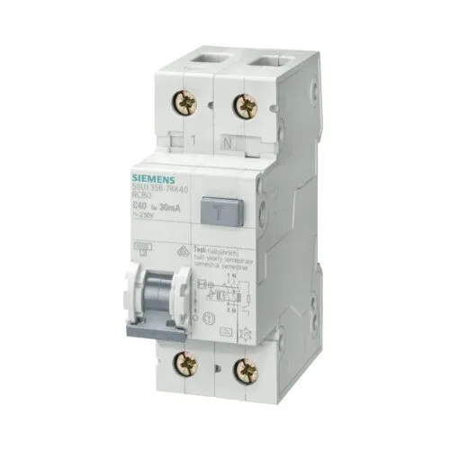 Intreruptor automat Siemens RCBO 1P+N 10A 4, 5kA, curba C, tip A, 2 module