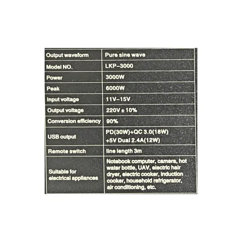 Invertor profesional 3000W 12V-220V 50 Hz Pur sinusoidal "Pur sine wave" — imaginea 4