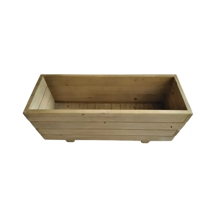 Jardiniera din lemn, model mare, exterior, dreptunghiulara, olive, 100 x 40 cm