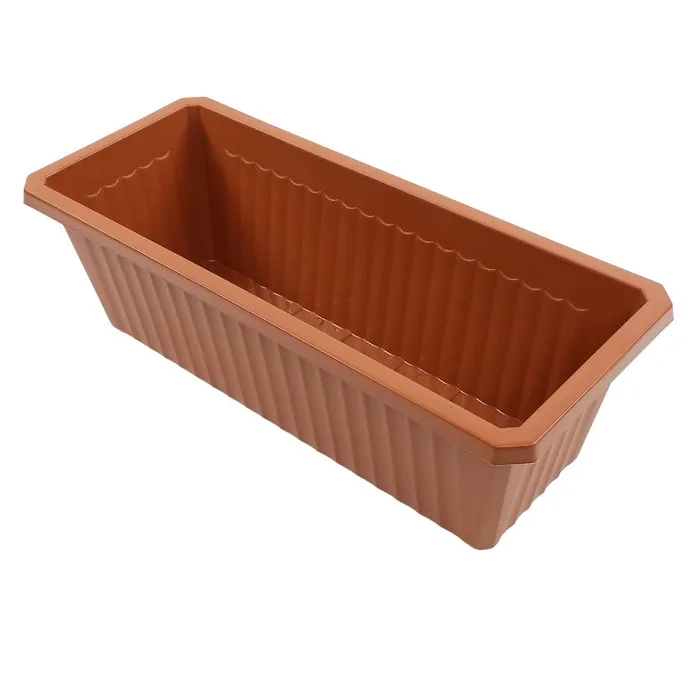 Jardiniera din plastic Critex, Infinitty, interior / exterior, dreptunghiulara, teracota, 40 x 16.5 x 12.5 cm — imaginea 3