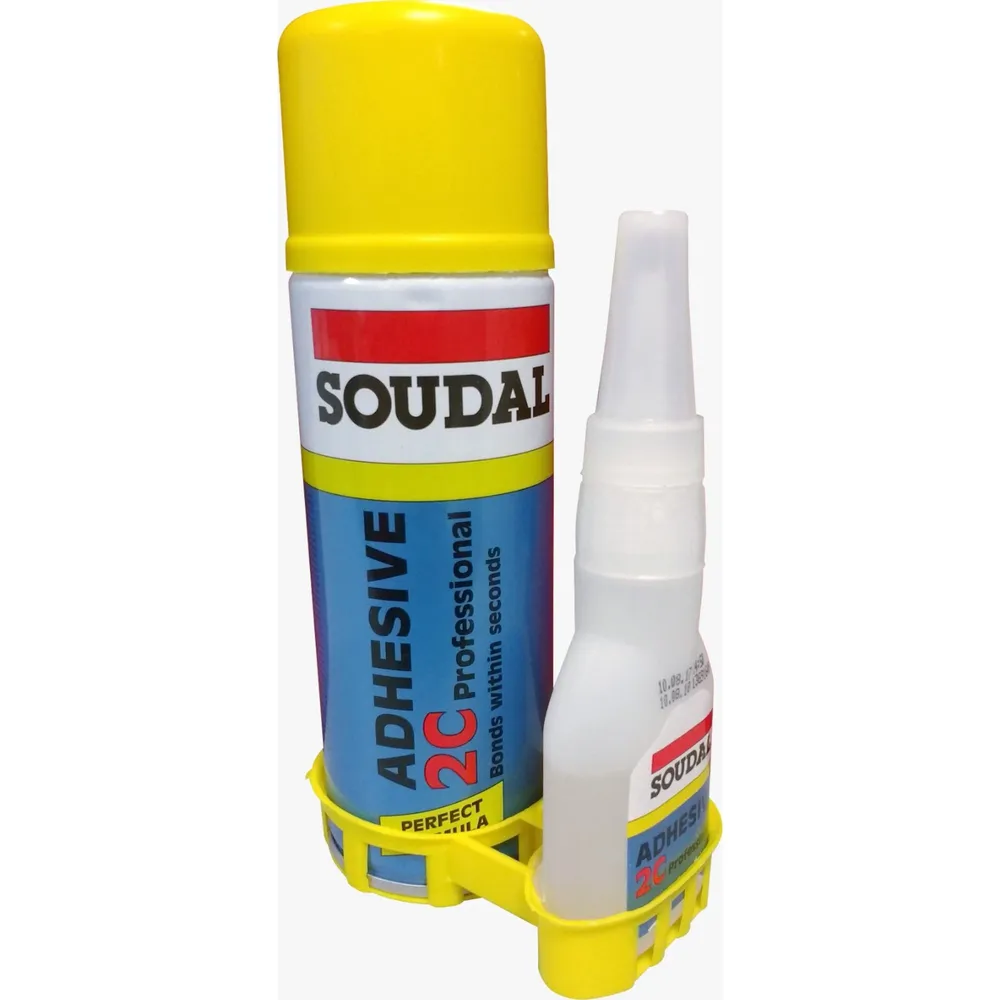 Kit adeziv bicomponent Soudal 270 SP, de reparare, tip spray, 200 ml + 50 g, transparent
