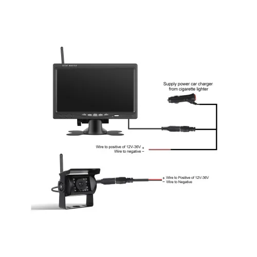 Kit camera wireless fata spate 1080P cu monitor 7 inch night vision IP68 BSD — imaginea 5
