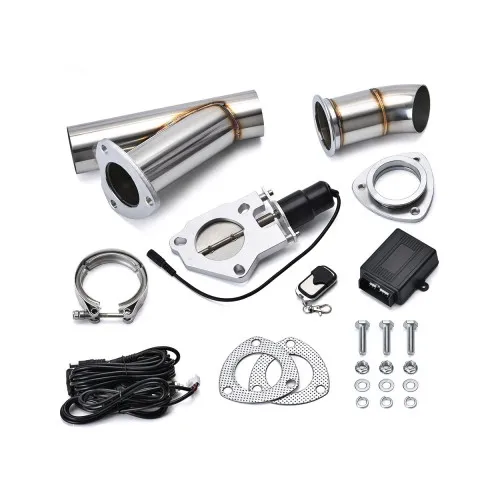 Kit cut off valve V evacuare auto cu telecomanda si colier V-band 76 mm inox