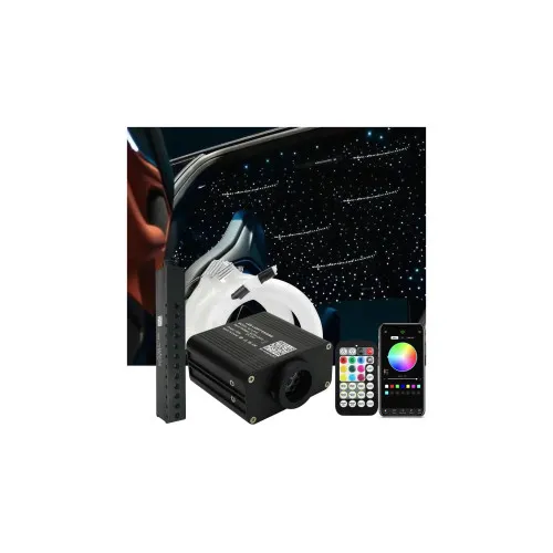 Kit fibra optica LED RGB+W plafon instelat cu efect meteorit - Stea Cazatoare 700 fire ,3m 12V — imaginea 4