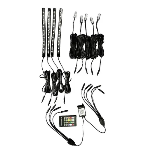 KIT FIR NEON LED RGB + BANDA LED RGB 22CM CU TELECOMANDA RF. SPT54ARW 12V — imaginea 2