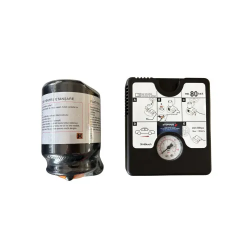 Kit reparare pana auto Carmax Premium cu compresor 12V si lichid etansare 450 ml — imaginea 2