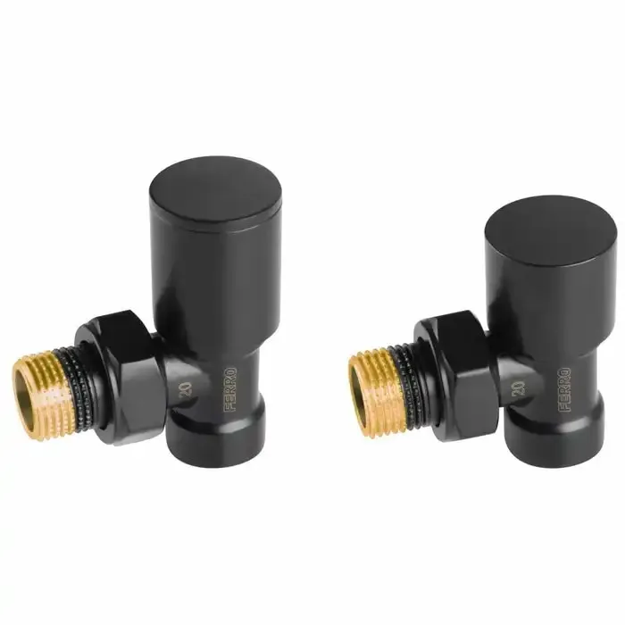 Kit robinet calorifer coltar tur + robinet calorifer retur Ferro, alama, 1/2 "