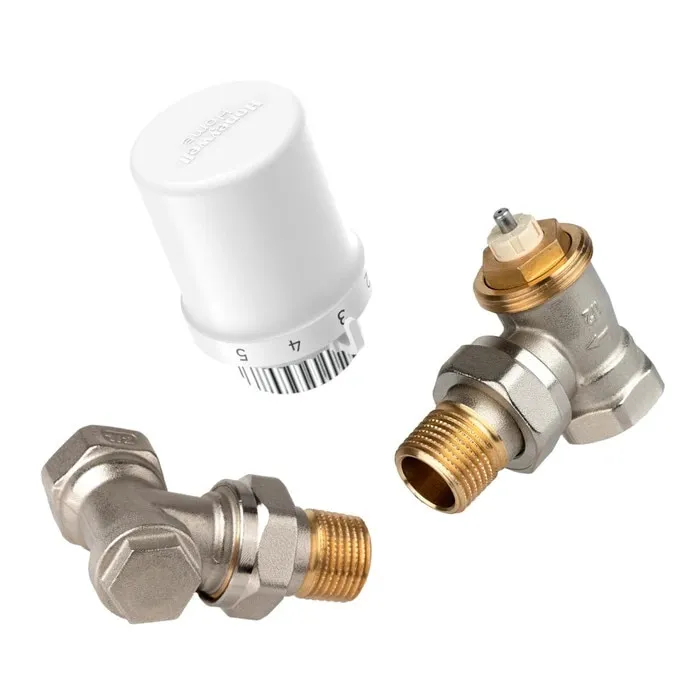 Kit robinet calorifer termostatat + robinet calorifer retur + cap termostat Honeywell Home Thera-6, alama, 1/2"