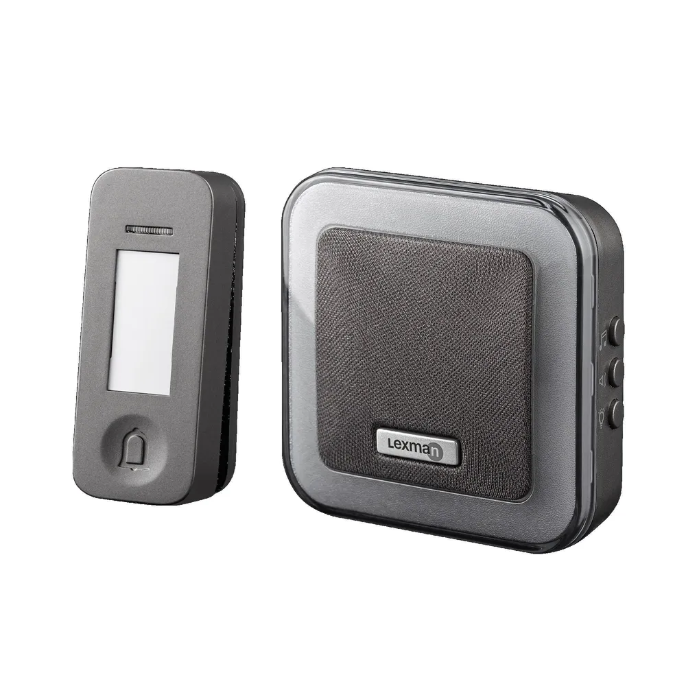 Kit sonerie fara fir Kinetic Lexman, 85 dB, 230 V, alimentare la priza, gri