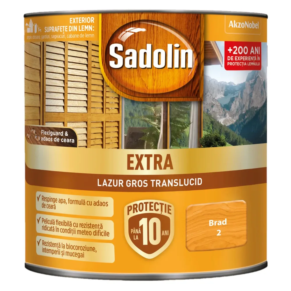 Lac / lazura pentru lemn, Sadolin Extra, brad, exterior, 0.75 L