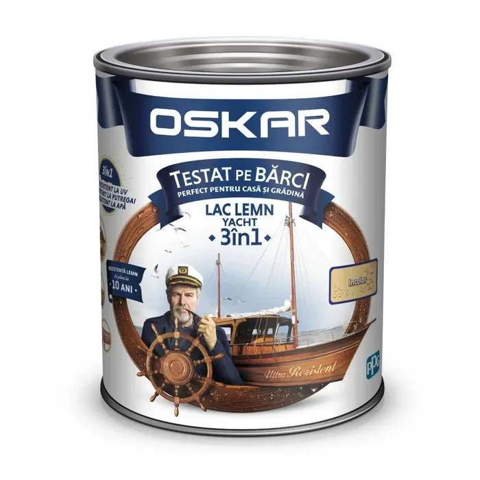 Lac pentru lemn Oskar Yacht 3 in 1, incolor, interior / exterior, 2.5 L