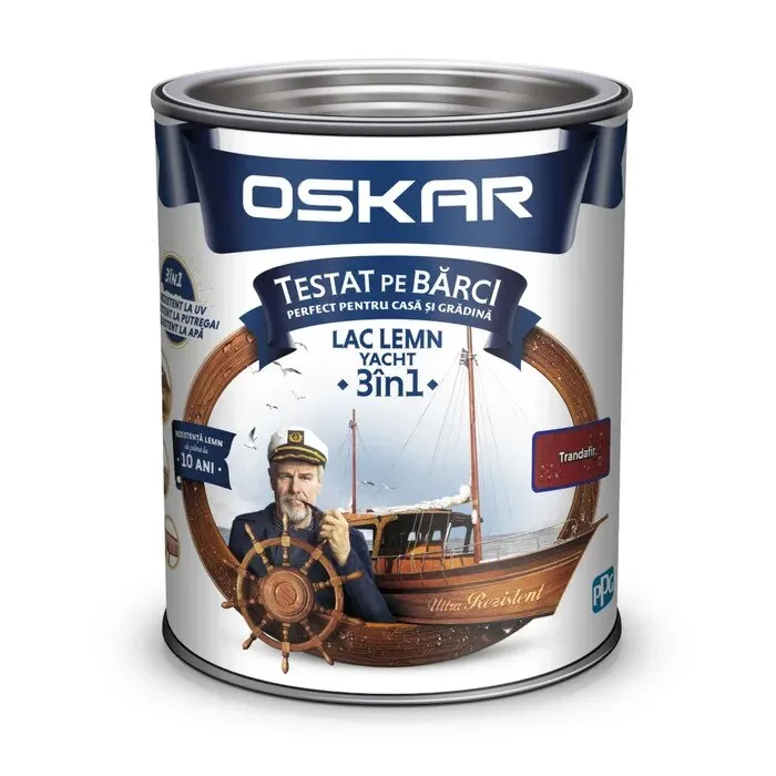 Lac pentru lemn Oskar Yacht 3 in 1, trandafir, interior / exterior, 0.75 L