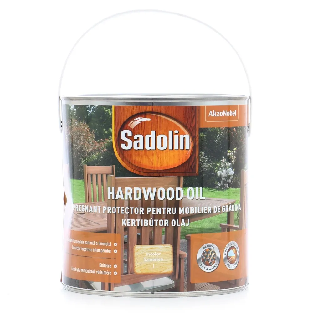 Lac pentru lemn Sadolin Hardwood Oil, incolor, exterior, 2.5 L