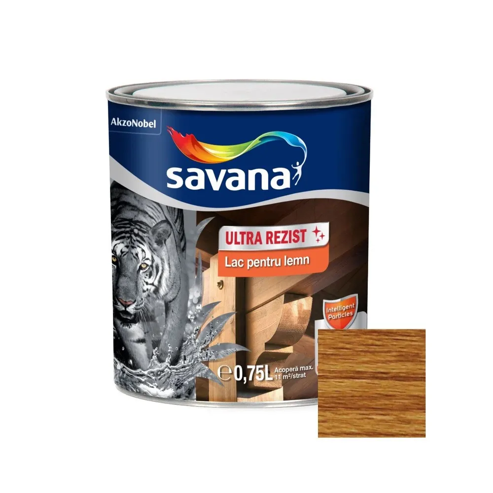 Lac pentru lemn Savana Ultra Rezist, stejar, interior / exterior, 0.75 L