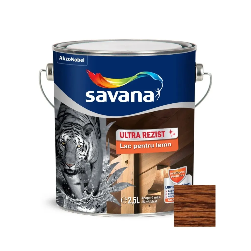 Lac pentru lemn Savana Ultra Rezist, tec, interior / exterior, 2.5 L