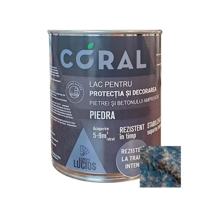 Lac pentru piatra Coral Piedra, interior / exterior, gri, 0.75 L