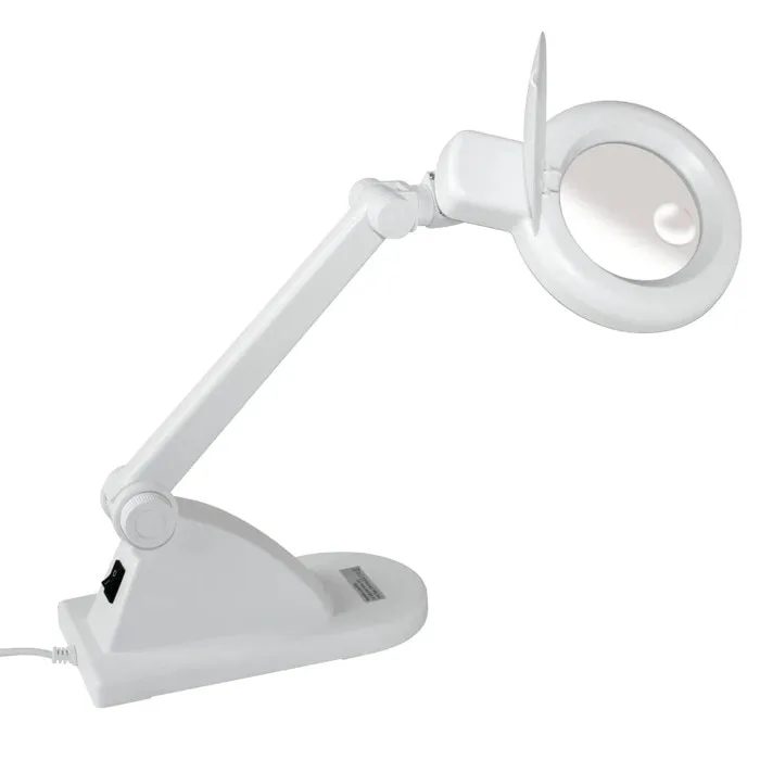 Lampa de birou cu lupa, Home NKL 022, 12 W, lumina rece, alb, clasic