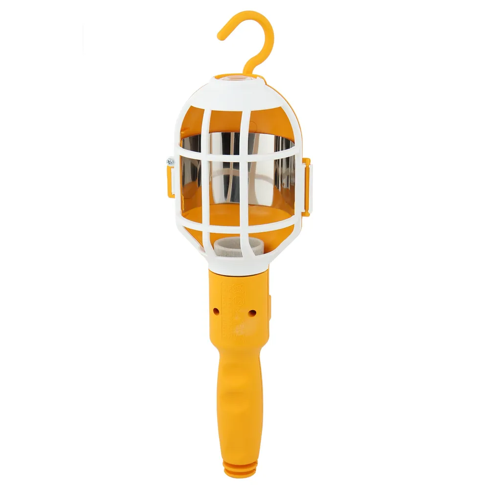 Lampa de lucru, portabila, fara fir, dulie E27, cu intrerupator, lupa si carlig de agatare