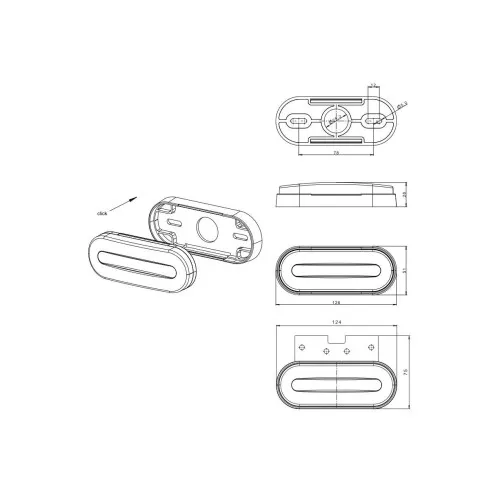 Lampa gabarit 124x51 LED galbena 12-36V Fristom — imaginea 2