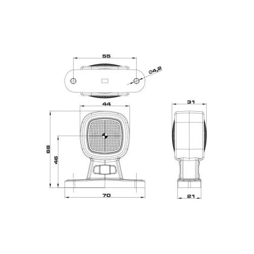 Lampa gabarit auto LED brat 68 mm rosie alba 12-36V IP68 Fristom — imaginea 6