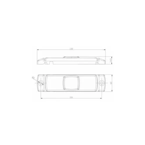 Lampa gabarit auto LED galbena cu suport urechi 100x32 mm 12-36V Fristom — imaginea 2