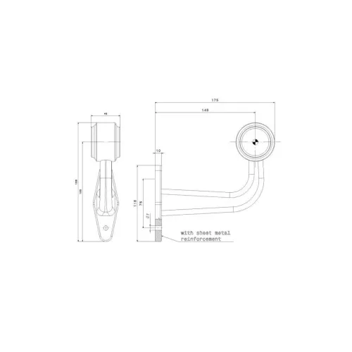 Lampa gabarit auto LED premium 12-30V cu brat flexibil Fristom — imaginea 2