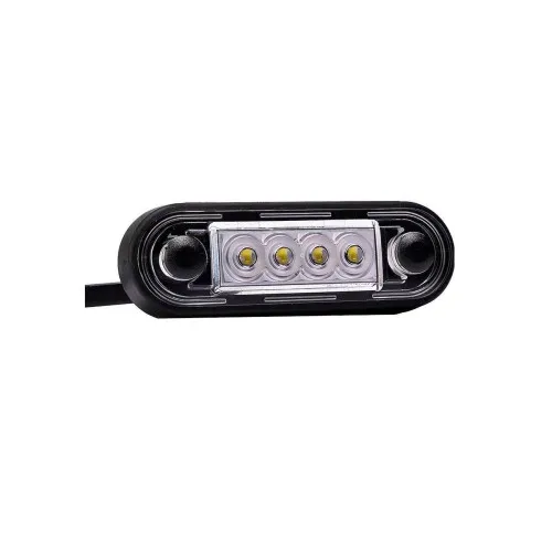 Lampa gabarit auto LED slim alba 84x27 mm 12-36V cu garnituri bullbar Fristom
