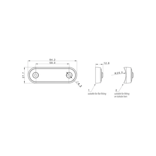 Lampa gabarit auto LED slim galbena 84x27 mm 12-36V cu garnituri bullbar Fristom — imaginea 2
