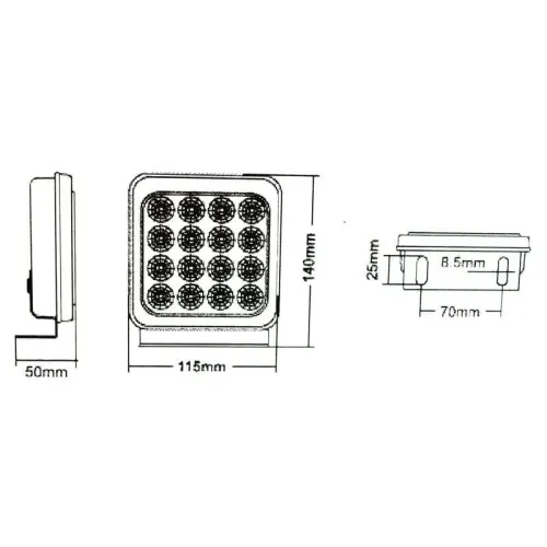 Lampa gabarit SMD portocalie 12V/24V IP66 — imaginea 2