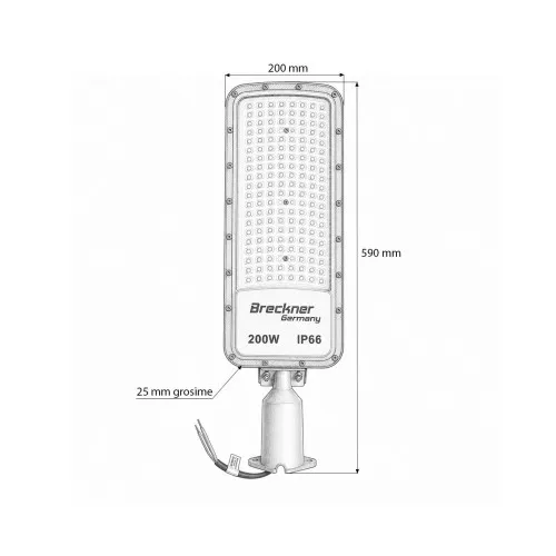 Lampa iluminat stradal LED 200W 22000lm 6500K IP66 prindere pe stalp — imaginea 8