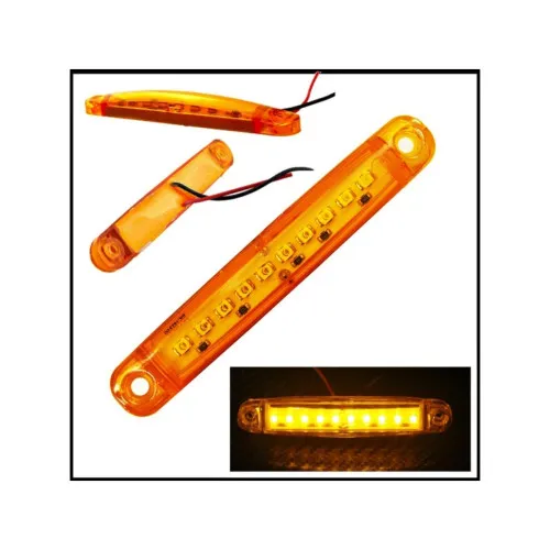 Lampa laterala LED portocalie 9 SMD 3528 12V/24V 100x15x10 mm 14 x 54 14x54 — imaginea 2