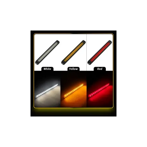 Lampa laterala LED rosie cu 3 functii lumina continua flash semnalizare dinamica 12-24V — imaginea 2