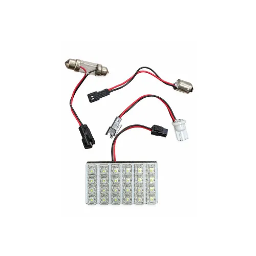 Lampa LED cu placa 24 LED-uri 65 x 34 mm lumina alba cu 3 mufe adaptoare