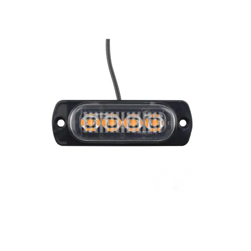 Lampa LED de avertizare 4 LED-uri 12V-24V galbena 86x28mm