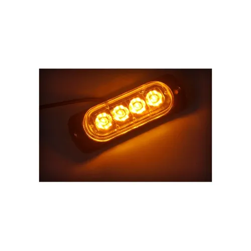 Lampa LED de avertizare 4 LED-uri 12V-24V galbena 86x28mm — imaginea 2