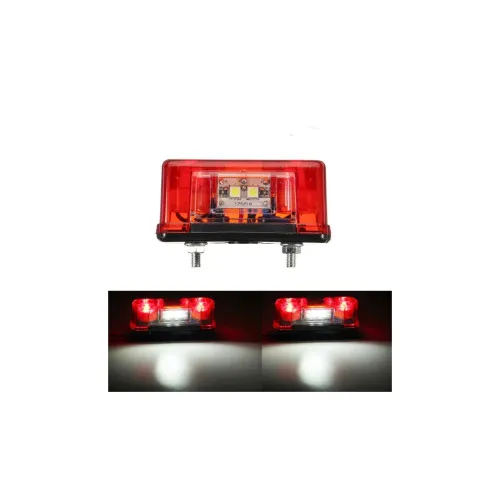 Lampa LED placuta numar universala alb rosu 12V-24V remorca rulota camion — imaginea 6