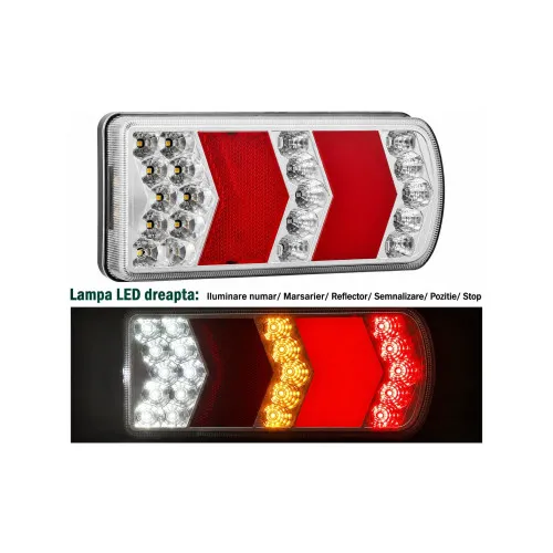 Lampa LED remorca 12V-24V GLO-TRAC stop, semnalizare, pozitie, numar, ceata sau mers inapoi — imaginea 5