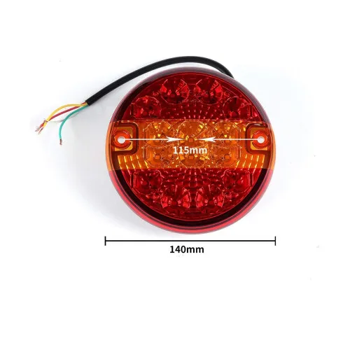 Lampa LED stop remorca rotunda 140mm 12V-24V pozitie, stop si semnalizare — imaginea 5