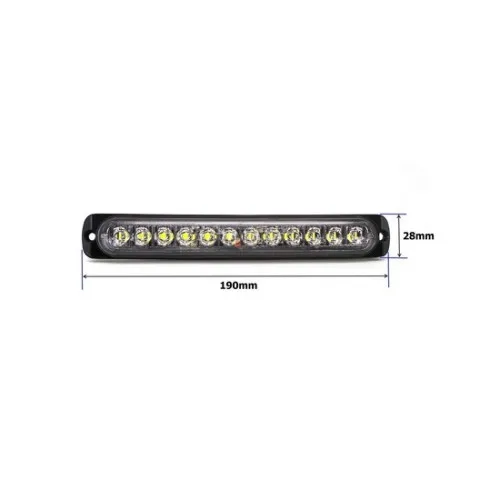 Lampa LED stroboscopica 12 LED-uri 12V-24V portocalie 119x28mm — imaginea 6