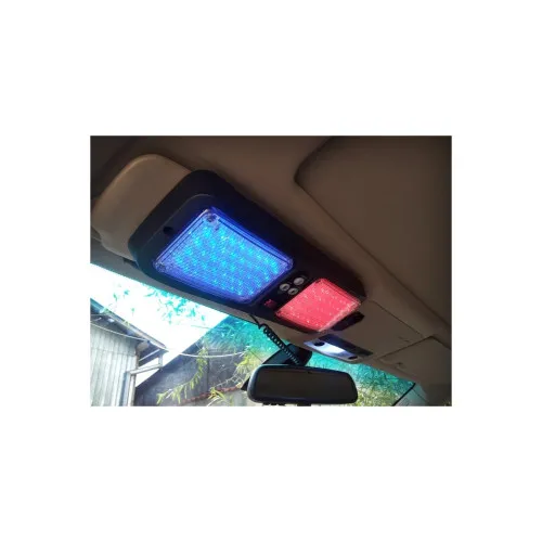 Lampa LED stroboscopica parasolar 12V rosu-albastru 12 moduri — imaginea 4