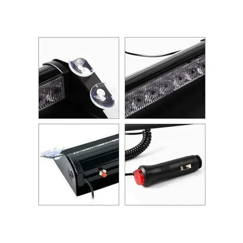 Lampa LED stroboscopica parbriz 12V 8W cu ventuze 3 moduri diverse culori — imaginea 4