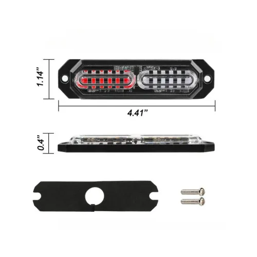 Lampa LED stroboscopica profesionala 12V-24V rosie-albastra portocalie sau albastra — imaginea 3