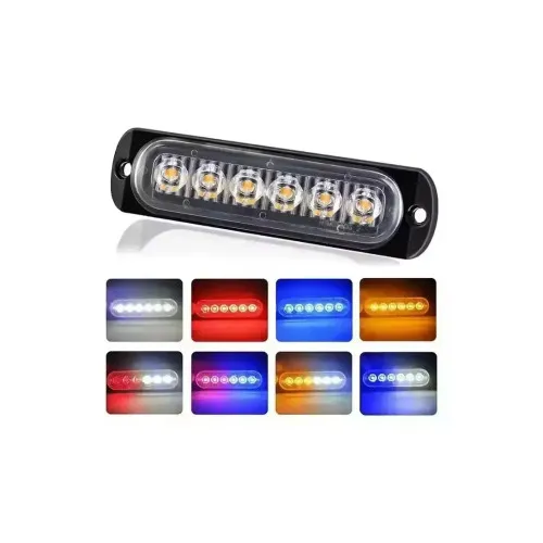 Lampa LED stroboscopica profesionala 6 LED-uri 12V-24V multiple moduri diverse culori