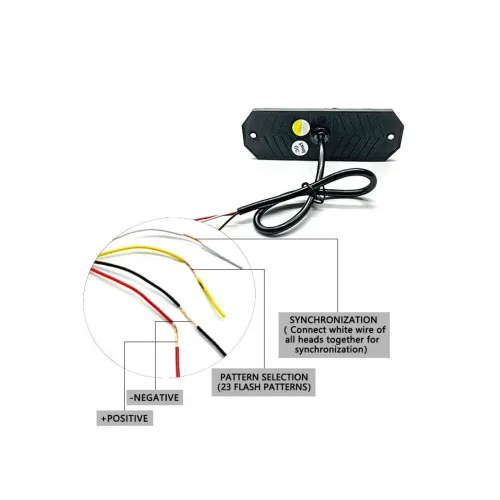 Lampa LED stroboscopica profesionala 6 LED-uri 12V-24V multiple moduri diverse culori — imaginea 5