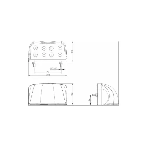 Lampa numar auto universala LED Fristom 100x55 mm 12V-24V — imaginea 2