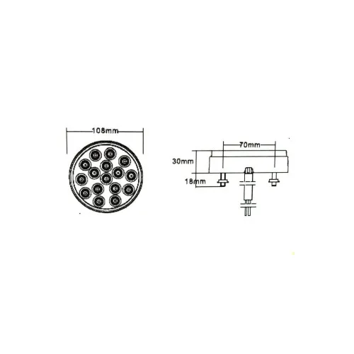 Lampa SMD Lumina Portocalie 12-24V Rezistenta la apa: IP66 — imaginea 3
