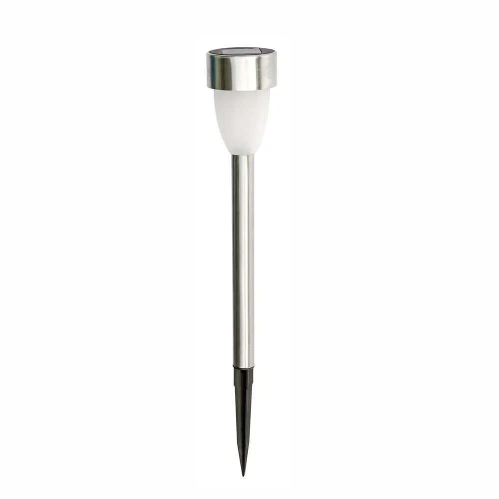 Lampa solara LED stick, inox, H 37 cm, gri, exterior