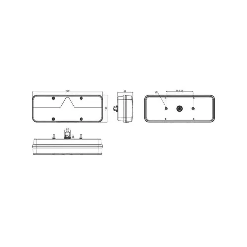 Lampa spate auto LED 6 functii dreapta semnalizare dinamica ceata mers inapoi pozitie frana 400x153 mm 12-36V Fristom — imaginea 5