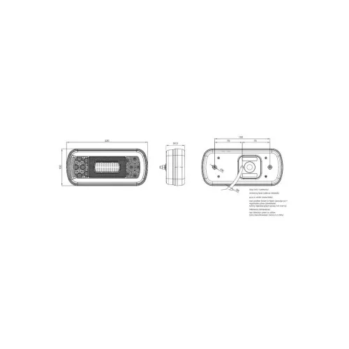 Lampa spate LED multifunctionala 6 functii 12V-36V cu mers inapoi si iluminare numar Fristom COF — imaginea 2