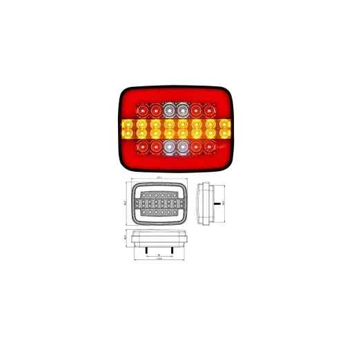 Lampa stop auto LED cu semnalizare dinamica 4 functii 12V 125x95x35 mm — imaginea 4